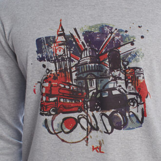 Katoenen herenpyjama met lange mouwen KLP4 Grijs