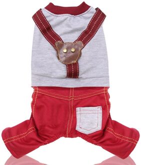 Katoenen Hond Kleding Rode Wijn Leuke Vier-Legged Broek Pocket Broek Geschikt Voor Poedel Honden Jas Hoodie sweatshirt Xl