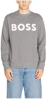 Katoenen Hoodless Sweatshirt Collectie Hugo Boss , Gray , Heren - 2Xl,Xl,M,S,Xs