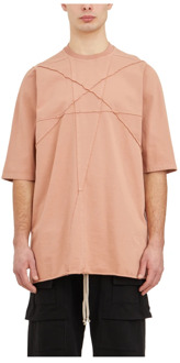 Katoenen Jumbo T-Shirt Rick Owens , Pink , Heren - L,M,S