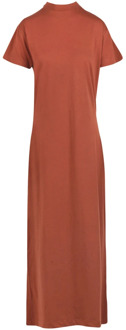 Katoenen jurk met mandarijnkraag Daniele Fiesoli , Brown , Dames - M,S