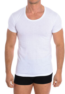 Katoenen onderhemd met korte mouwen voor heren Q-EN1002 - maat Wit