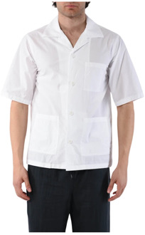 Katoenen overhemd met knoopsluiting Aspesi , White , Heren - 2Xl,Xl,L,M