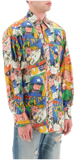 Katoenen Overhemd met Multicolor Stripprint ERL , Multicolor , Heren - L,M,S