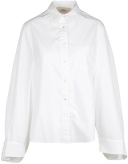 Katoenen overhemd met puntkraag Jucca , White , Dames - S