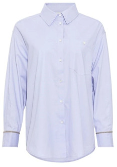 Katoenen Overhemd, Stijlvol en Comfortabel Heartmade , Blue , Dames - Xs,2Xs