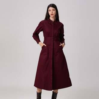 Katoenen overhemdjurk met hoge kraag Bourgogne - XS