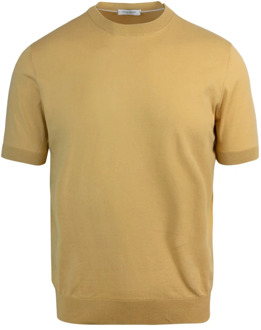 Katoenen Polo Shirt Regular Fit Geribbelde Halslijn Paolo Pecora , Yellow , Heren - Xl,L,M