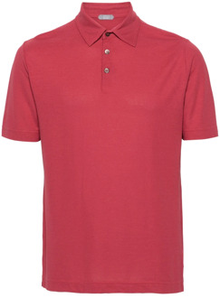 Katoenen Polo Shirt Zanone , Pink , Heren - 2Xl,Xl,L,3Xl