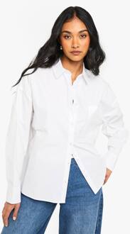 Katoenen Popeline Oversized Overhemd, White - 38