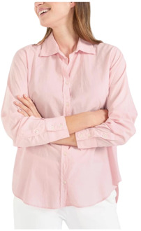 Katoenen Poplin Knoopsluiting Shirt Juvia , Pink , Dames - M,S