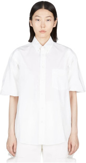 Katoenen Poplin Overhemd met Knoopsluiting MM6 Maison Margiela , White , Dames - S,Xs,2Xs