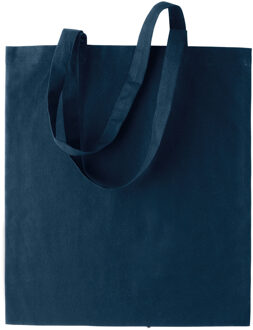 Katoenen schoudertasje - donkerblauw - 38 x 42 cm - Boodschappentas - met hengsels