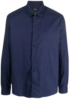 Katoenen Shirt, 100% Katoen A.p.c. , Blue , Heren - 2Xl,Xl,M