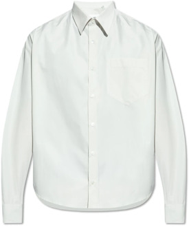 Katoenen shirt met logo Ami Paris , Gray , Heren - 2Xl,Xl,L,M