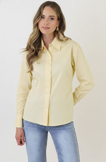 Katoenen Strik Blouse Butter Yellow Geel