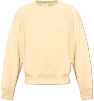 Katoenen sweatshirt Ami Paris , Yellow , Heren - 2Xl,Xl,L,M,S,Xs,2Xs