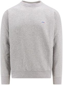 Katoenen sweatshirt met logo patch Autry , Gray , Heren - 2Xl,Xl,L,M