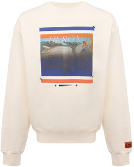 Katoenen sweatshirt met logodetail Heron Preston , White , Heren - L,M,S