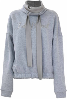 Katoenen sweatshirt met verstelbare hoge kraag Kocca , Gray , Dames - Xl,L,M,S,Xs