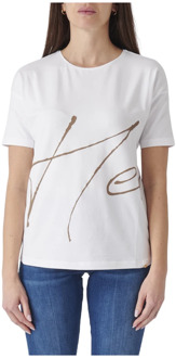 Katoenen T-shirt, Klassiek Model Herno , White , Dames - L,M,S