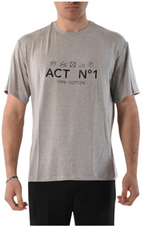 Katoenen T-shirt met bedrukt logo ACT N°1 , Gray , Heren - M,S,Xs