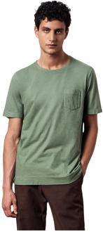 Katoenen T-shirt met borstzakje Massimo Alba , Green , Heren - 2Xl,Xl,L,S,Xs
