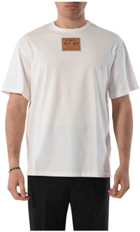 Katoenen T-shirt met Front Logo Patch ACT N°1 , White , Heren - Xl,L,M,S