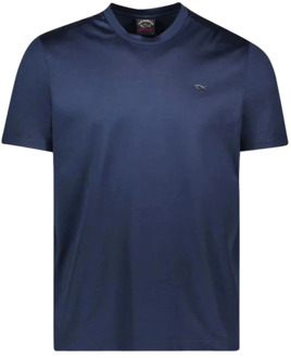 Katoenen T-shirt met korte mouwen Regular Fit 21411016 Blauw Paul & Shark , Blue , Heren - 2Xl,L,M,S