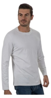 Katoenen T-shirt met lange mouwen Brunello Cucinelli , White , Heren - Xl,L,S