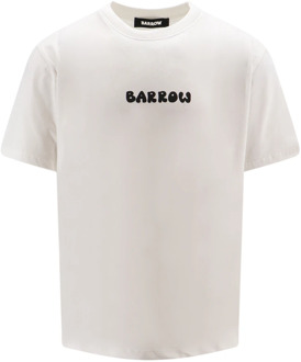 Katoenen T-Shirt met Logo Barrow , White , Heren - Xl,L,S,Xs
