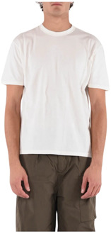 Katoenen T-shirt met Patch Logo Ten C , White , Heren - 2Xl,L,M