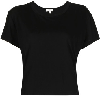 Katoenen T-shirt met ronde hals Agolde , Black , Dames - S