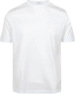 Katoenen T-Shirt met ronde hals Paolo Pecora , White , Heren - Xl,M