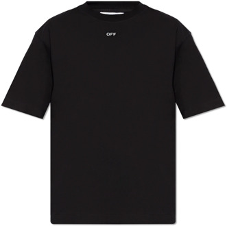 Katoenen T-shirt Off White , Black , Heren - S,Xs