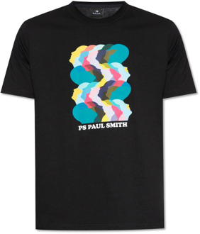 Katoenen T-shirt PS By Paul Smith , Black , Heren - 2Xl,Xl,L,M,S
