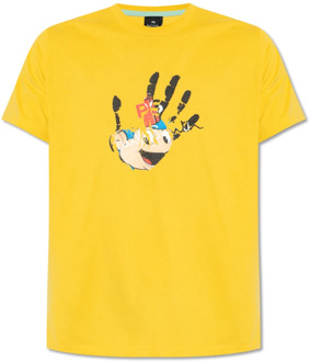 Katoenen T-shirt PS By Paul Smith , Yellow , Heren - 2Xl,Xl,L,M,S
