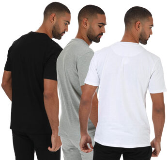 katoenen T-shirt voor heren, set van 3, verschillende kleuren Veelkleurig