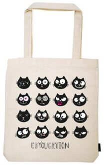 katoenen tas Ed, the Cat Edyoucation 39 x 42 cm Bruin