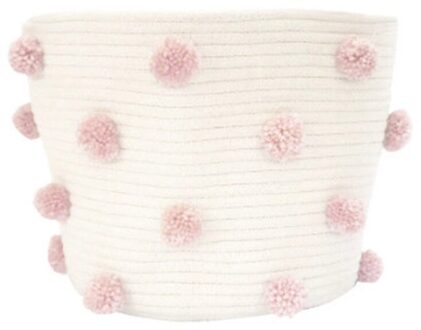 Katoenen Touw Opbergmanden 12  "X 12 " Geweven Baby Leuke Pompoms Orangizer Bins QX2E" 3