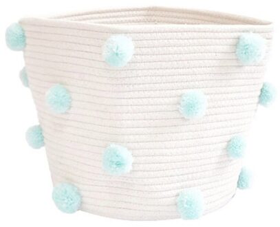 Katoenen Touw Opbergmanden 12  "X 12 " Geweven Baby Leuke Pompoms Orangizer Bins QX2E"