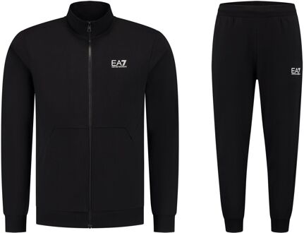 Katoenen trainingsset met logo en zakken Emporio Armani EA7 , Black , Heren - 2Xl,Xl,L,M,S,3Xl