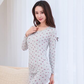 Katoenen Trui Midden Kraag Vrouwelijke Dikke Thermisch Ondergoed Set Vrouwen Winter Warme Lange Onderbroek Puur Katoen Dunne wit