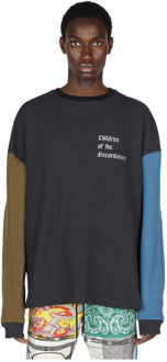 Katoenen Wafel Gebreide Sweatshirt met Contrastpanelen Children Of The Discordance , Brown , Heren - L,M