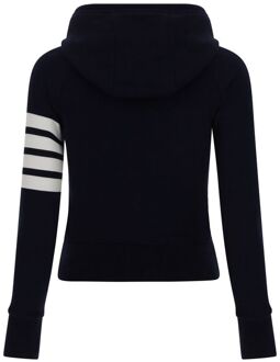 Katoenen Zip Hoodie met Gestreepte Mouw - maat EU 38 / UK 10 Navy