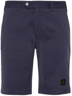 Katoenmix beige shorts met logopatch RefrigiWear , Blue , Heren - W34,W32,W33