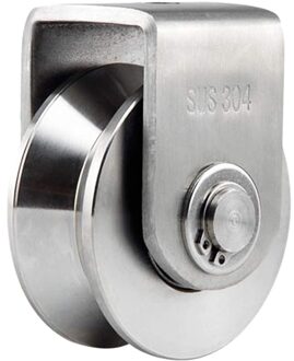 Katrol 2 Inch V Type Katrol Roller 304 Rvs Schuifpoort Roller Wiellager Voor Material Handling En Moving