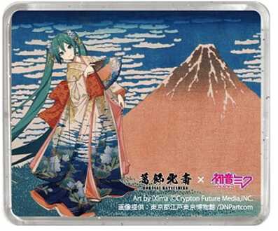 Katsushika Hokusai x Hatsune Miku 3D Magnet Thirty-six Views of Mount Fuji Fine Wind, Clear Morning