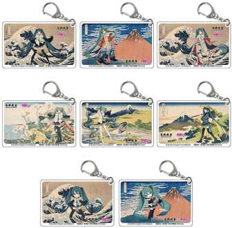 Katsushika Hokusai x Hatsune Miku Acrylic Keychains Blind Box Assortment (8)