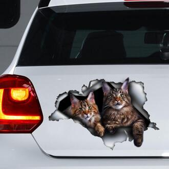 Katten Auto Decal, Maine Coon Decal, Maine Coon Sticker, Huisdier Decal